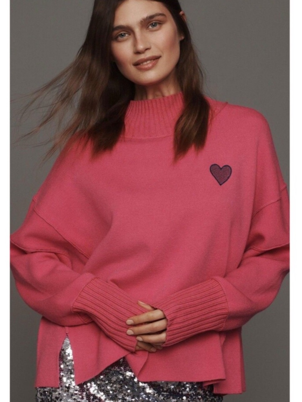 ANTHROPOLOGIE Maeve Pink Turtleneck Sweater